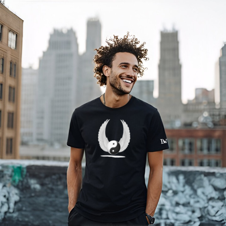 Playera BW "YING YANG ALAS WHITE 022"