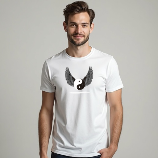 Playera BW "YING YANG ALAS BLACK 023"