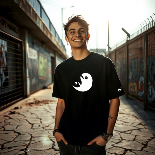 Playera BW "YING YANG MONSTRUITO 029"